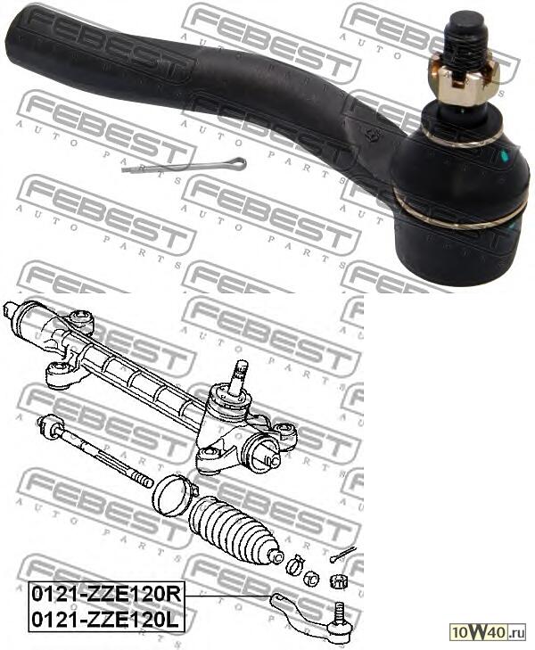 наконечник рулевой правый (toyota corolla ce120 / nze12 / zze12 2000-2008)