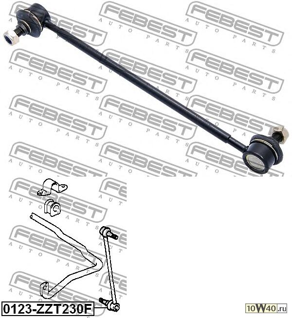 тяга стабилизатора передняя (toyota corolla ce120 / nze12 / zze12 2000-2008) febest