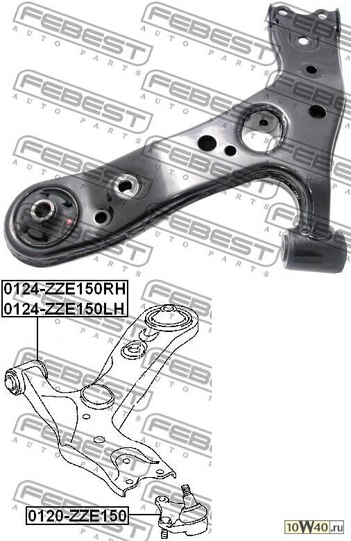 рычаг передний правый (toyota corolla ade150 / nde150 / nre150 / zre15 / zze150 2006-) febest