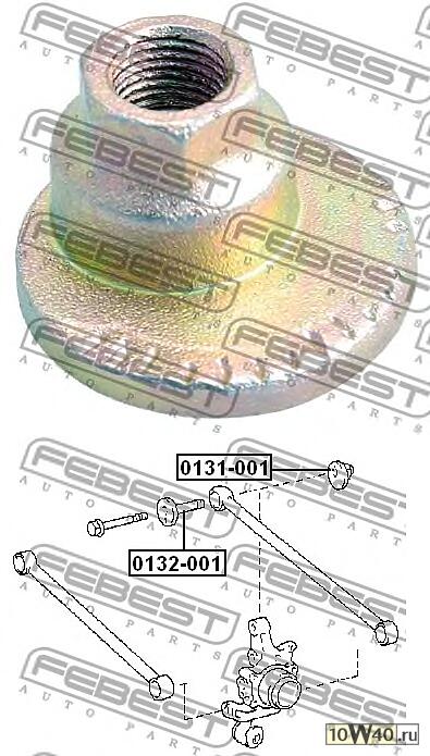 гайка с эксцентриком (toyota kluger l / V acu25 / mcu25 4wd 2000-2007) febest