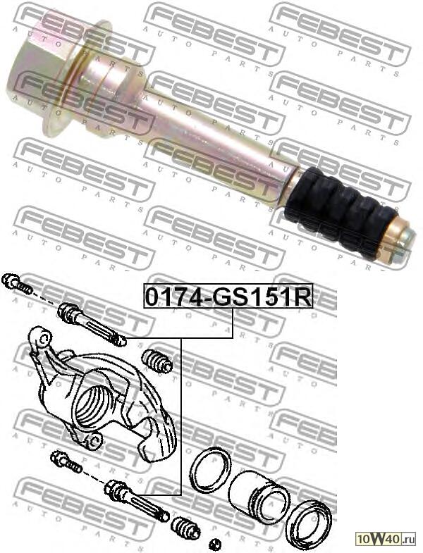 втулка направляющая суппорта тормозного заднего (toyota mark 2 / chaser / cresta gx100 1996-2001) febest