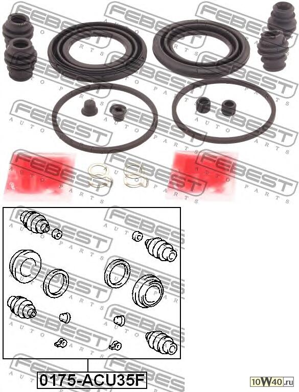 ремкомплект суппорта тормозного переднего (toyota harrier acu35 / mcu35 / gsu35 / gsu36 4wd 2003-) febest