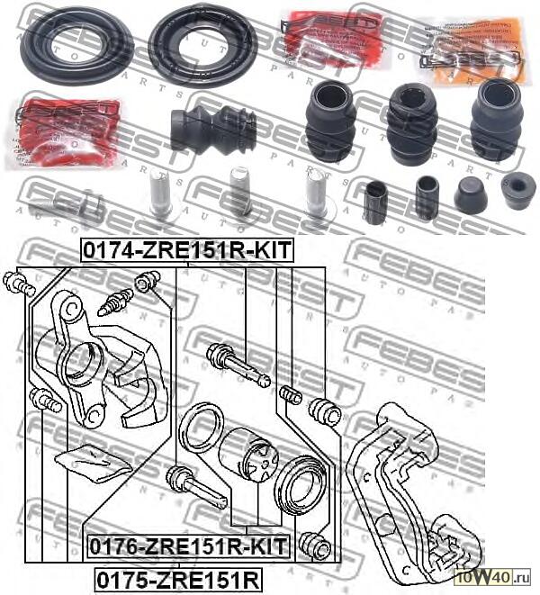 Ремкомплект задн суппорта TOYOTA COROLLA 2006-2013 0175-ZRE151R