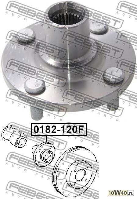 ступица передняя (toyota corolla ce120 / nze12 / zze12 2000-2008) febest