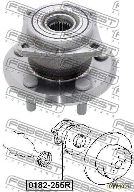 ступица задняя (toyota caldina azt246 / st246 4wd 2002-2007) febest