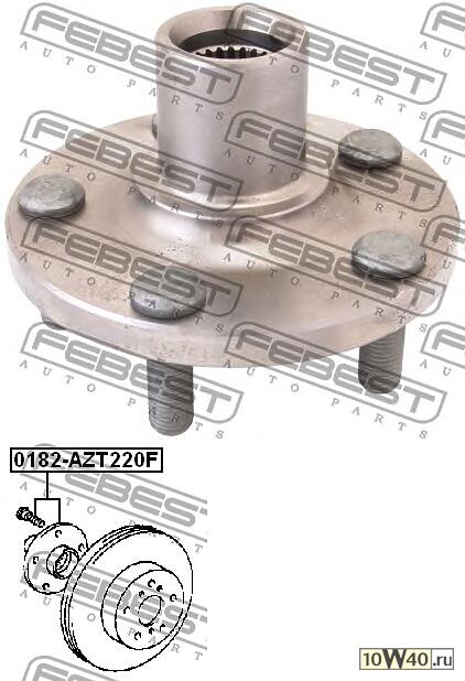 ступица передняя (toyota avensis at22 / azt220 / cdt220 / ct220 / st220 / zzt22 1997-2003) febest