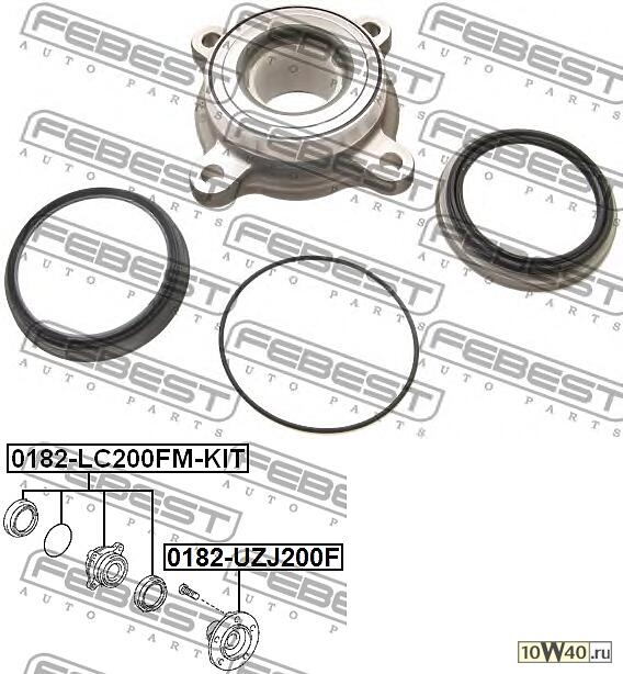 ступица передняя комплект (toyota land cruiser 200 uzj200 / vdj200 2007-) febest