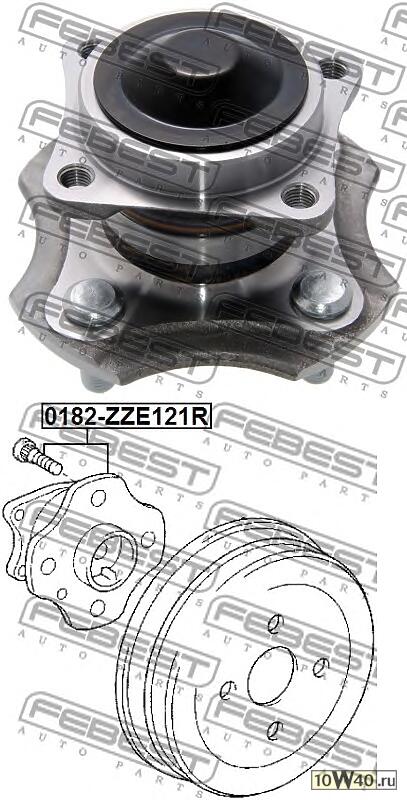 к-кт подшипник ступицы задней со ступицей\ corolla spacio 01-07