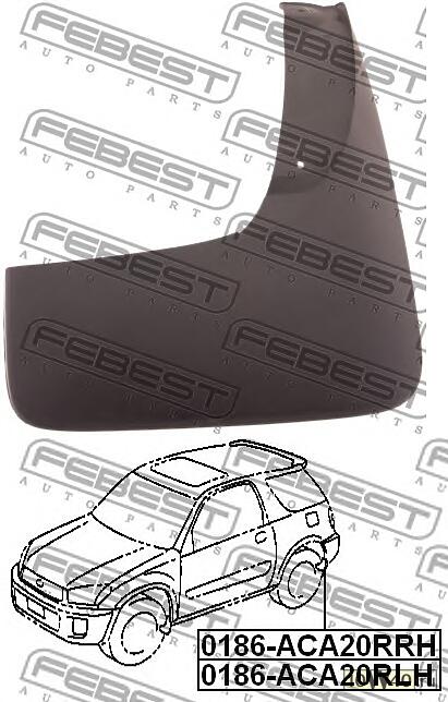 брызговик задний правый (toyota rav4 aca2 2000-2005) febest