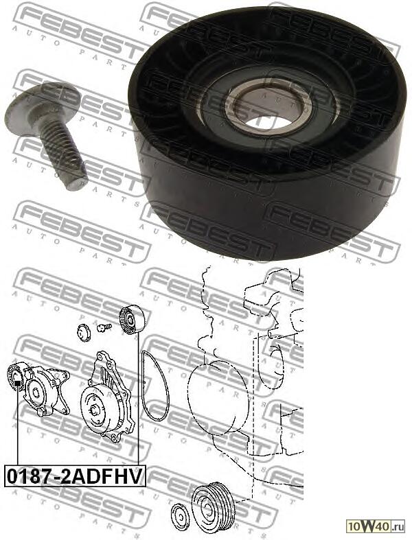 ролик натяжной генератора\ toyota corolla 2.0d 05>