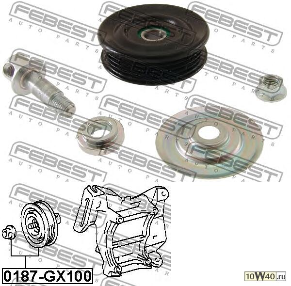 ролик натяжной ремня кондиционера (toyota mark 2 / chaser / cresta gx100 1996-2001) febest