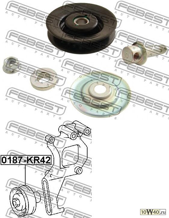ролик натяжной ремня кондиционера (toyota land cruiser 100 hdj101 / uzj100 1998-2007) febest