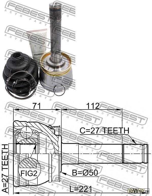 шрус наруж. 27x50x27 nissan atlas / atlas / condor f23 1992.01-2007.06 [jp]