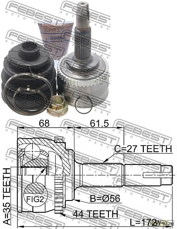 шрус наружный к-кт\ nissan primera p12 1.9dci 02>