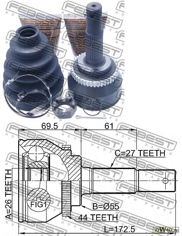 ШРУС НАРУЖНЫЙ 26X55X27 NIS ALMERA N16 (UKP) 2000-2006