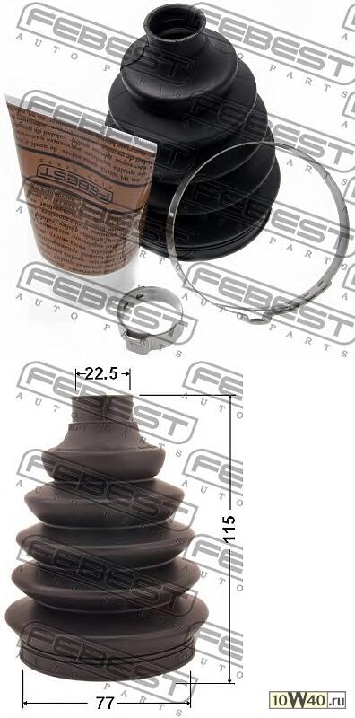 пыльник шрус наружный (77x117x22.5) комплект (nissan almera n16 (ukp) 2000-2006) febest