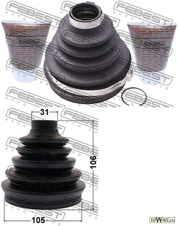 пыльник шрус наружный комплект (105x106x31) nissan pathfinder r51m 2005-2013