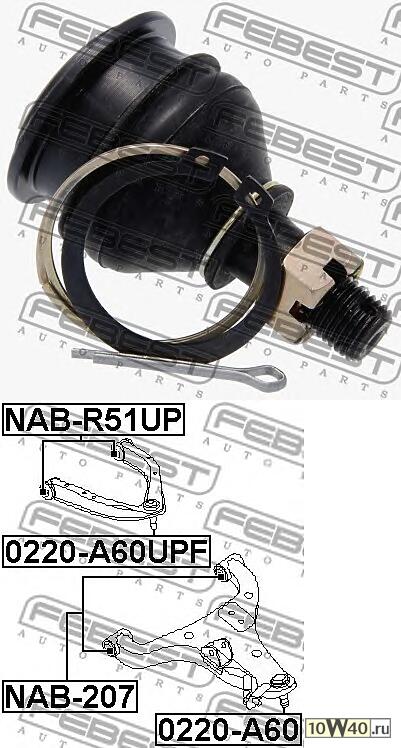 опора шаровая переднего верхнего рычага (nissan armada ta60 / infiniti qx56 (ja60) 2003-) febest
