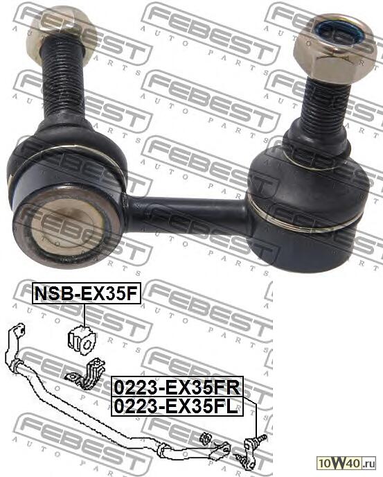 тяга стабилизатора передняя правая (infiniti m35 / 45 (y50) 2004-) febest