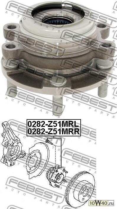 к-кт подшипника ступицы передней лев.\ nissan teana 3.5 08> / teana 09> / murano z51 07>