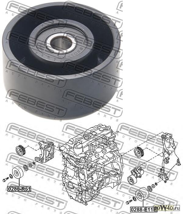 ролик обводной ремня но\ nissan navara / pathfinder 2.5dci 06>