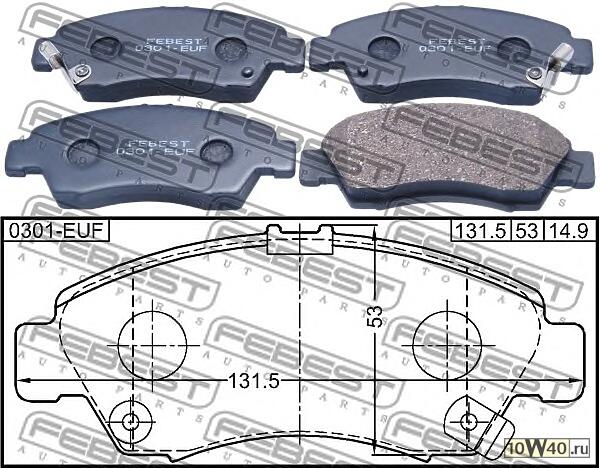 колодки тормозные передние honda civic eu / ep / es 2001-2006