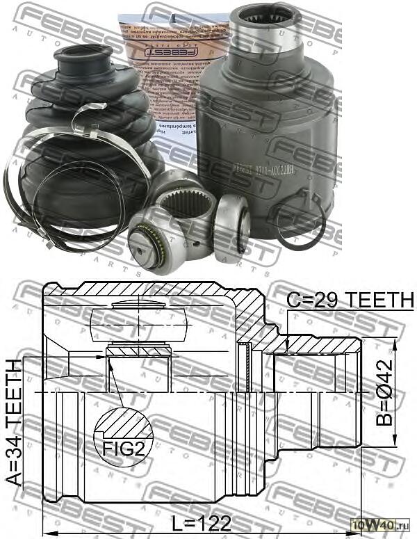 шрус внутренний правый 34x43x29 honda cr-v re3 / re4 2007-2012