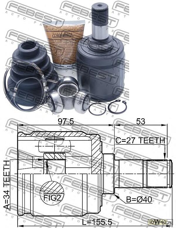 шрус внутренний левый\ mazda 121 / 323 1.1-2.0d 80>, mitsubishi lancer 1.2 / 1.4 79-86