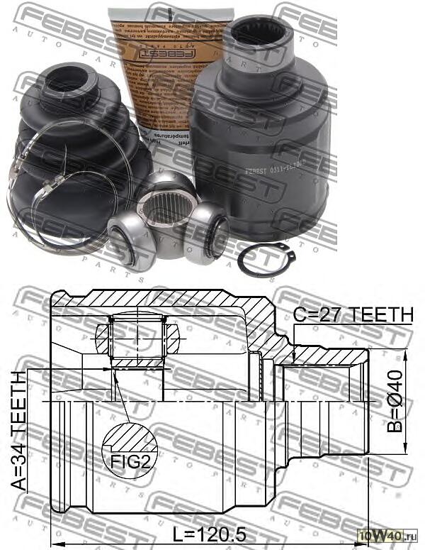 шрус внутренний правый к-кт\ honda accord cl / cu 02-12