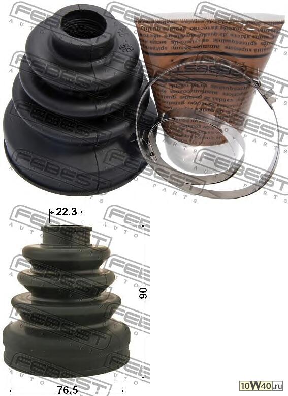 пыльник шрус внутренний (76.5x90x22.3) комплект (honda accord cl / cn / cm 2002-2008) febest
