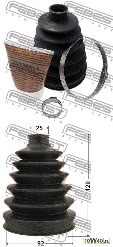 пыльник шрус наружный (92x120x25) комплект (honda accord cl / cn / cm 2002-2008) febest