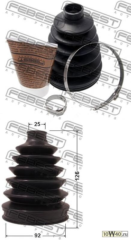 пыльник шрус наружный (92x126x25) комплект (honda accord cl / cn / cm 2002-2008)