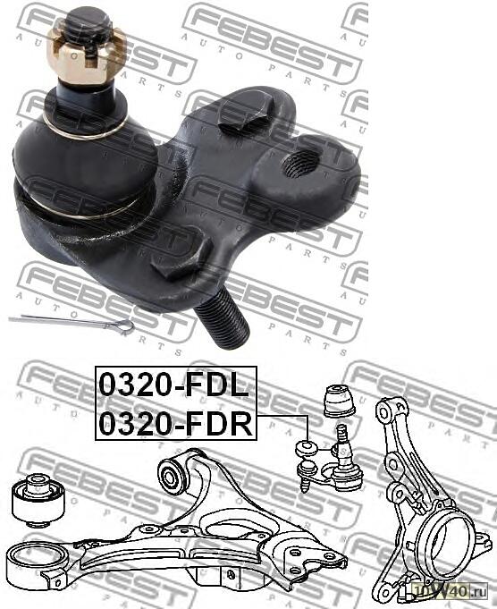 опора шаровая нижняя правая (honda civic fd 2006-2012) febest