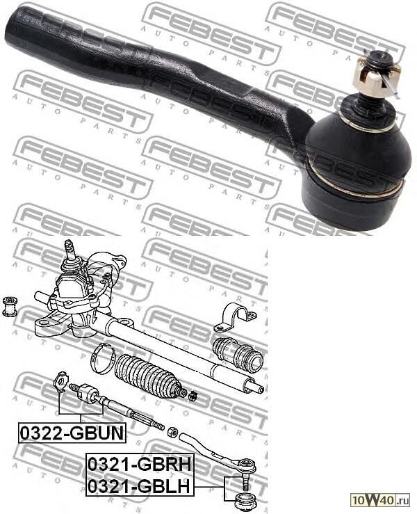 наконечник рулевой левый (honda mobilio gb1 / gb2 2001-2008) febest