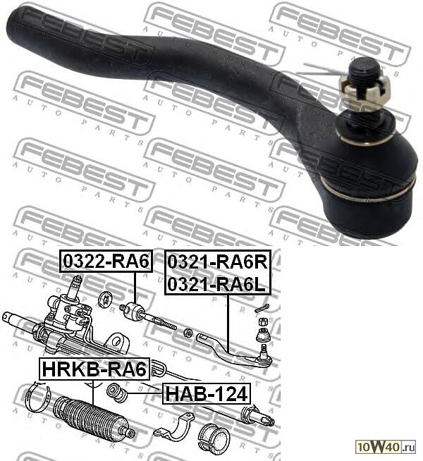 наконечник рулевой правый (honda odyssey / shuttle ra6 / ra7 / ra8 / ra9 1999-2003) febest