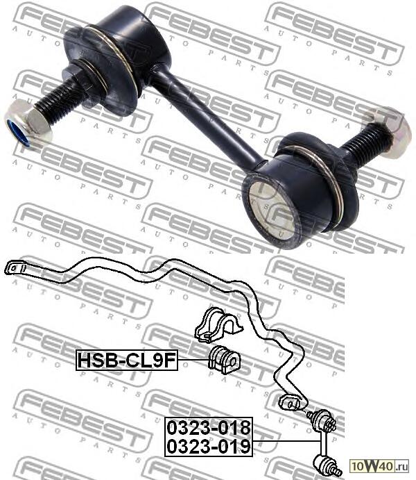 тяга стабилизатора передняя правая (honda accord cl / cn / cm 2002-2008) febest