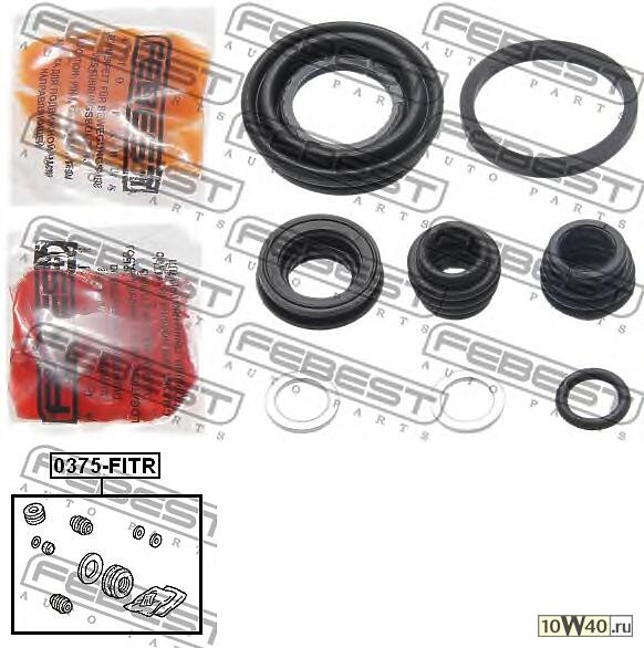 ремкомплект суппорта тормозного заднего (honda civic / civic ferio ek / ej9 1995-2001) febest