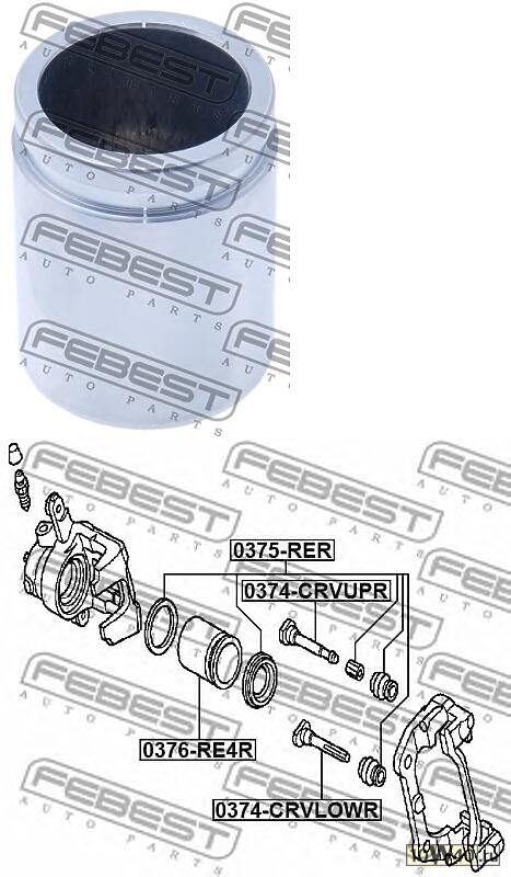 поршень суппорта тормозного заднего d38 toyota avensis adt25 azt25 cdt250 zzt25 2003.01-2008.11 [