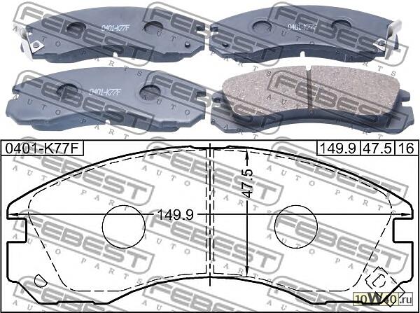 колодки дисковые передние\ mitsubishi galant 2.0 / 2.5 / 2.4gdi 89> / l200 2.5d / td 96>