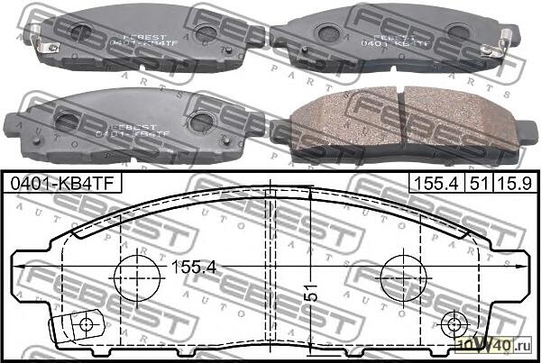 колодки тормозные передние mitsubishi pajero / montero sport challenger kh 2008-