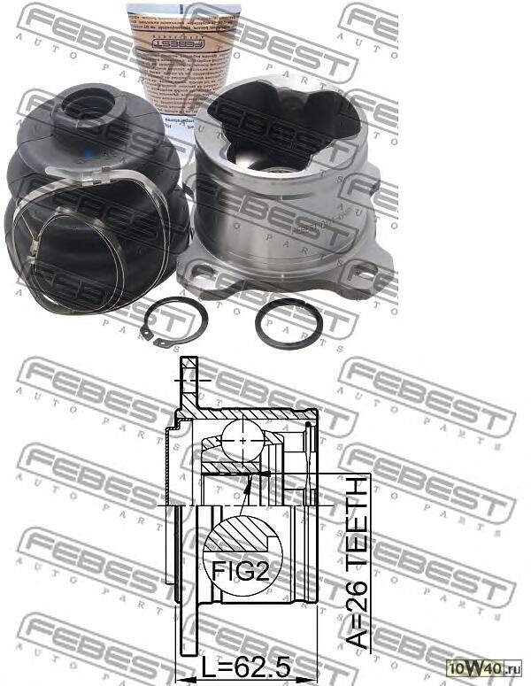 шрус внутренний правый 26x110 (mitsubishi pajero II v14w-v55w 1991-2004) febest