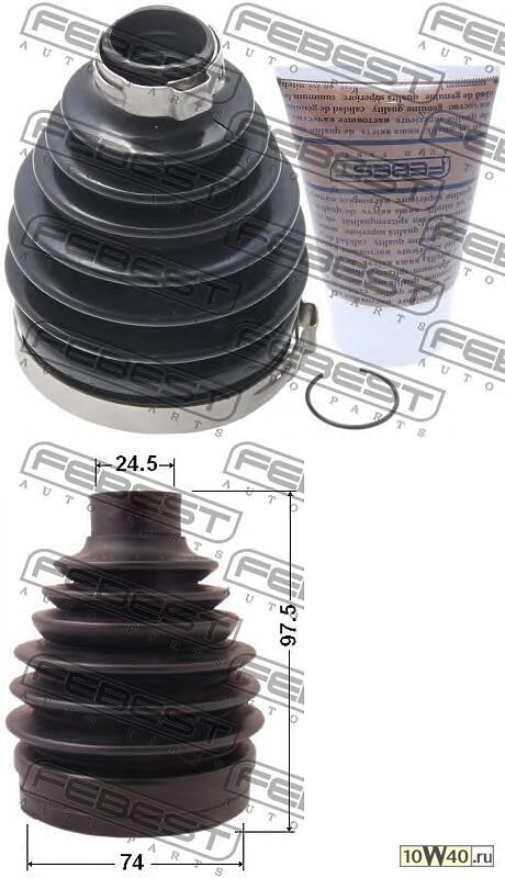 пыльник шрус наружный (74x97.5x24.5) комплект (mitsubishi lancer cy 2007-) febest