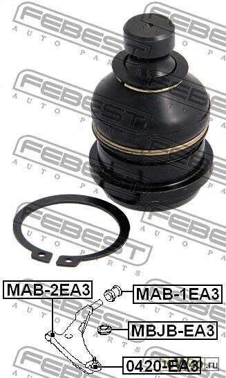 опора шаровая переднего нижнего рычага (mitsubishi galant ea3a / ea8a usa 1996-2003) febest