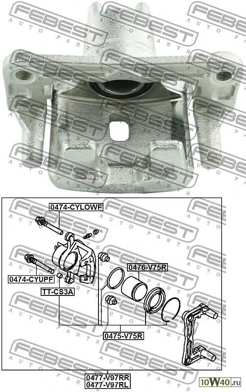 суппорт тормозной задний правый mitsubishi pajero IV / montero v87w / v97w 2006-