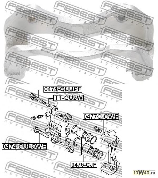 скоба переднего тормозного суппорта mitsubishi outlander cu 2002-2006