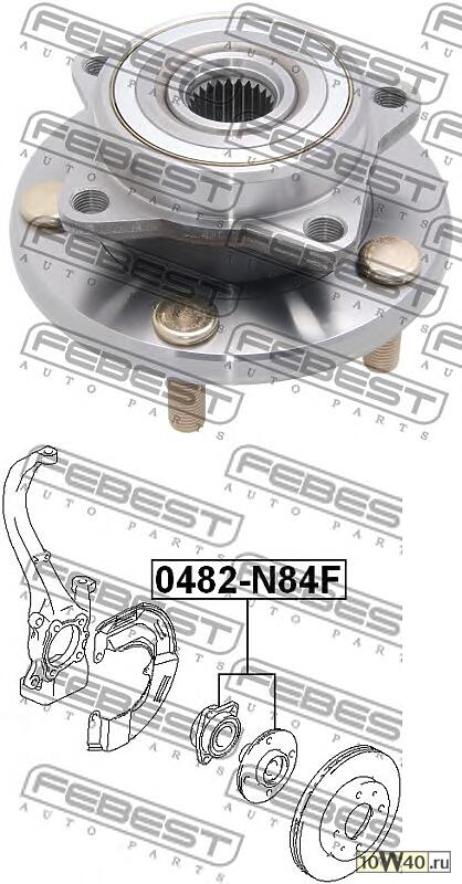 Ступица с подшипником MITSUBISHI GALANT 92-04 пер. 5 болтов