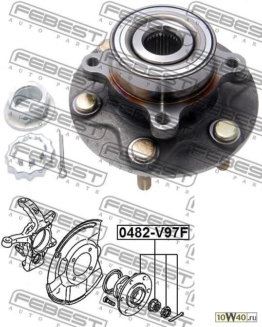 ступица передняя (mitsubishi pajero IV montero v87w / v97w 2006-) febest