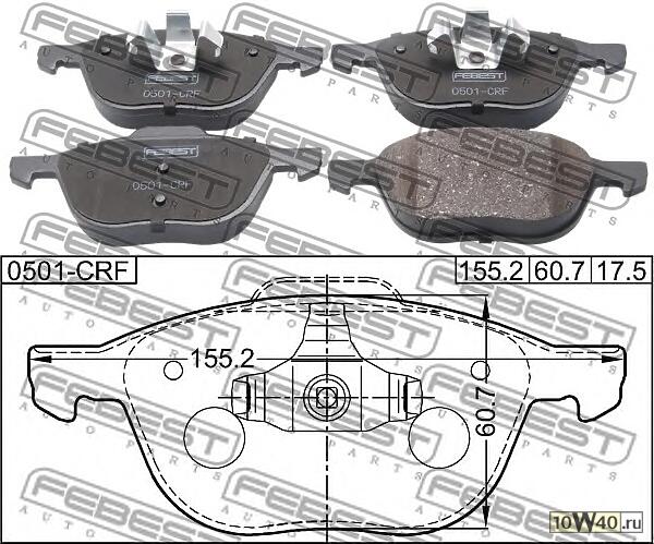 колодки дисковые передние\ ford focus c-max 1.6i-2.0tdci, mazda 3 1.4i-2.0crdt 03>