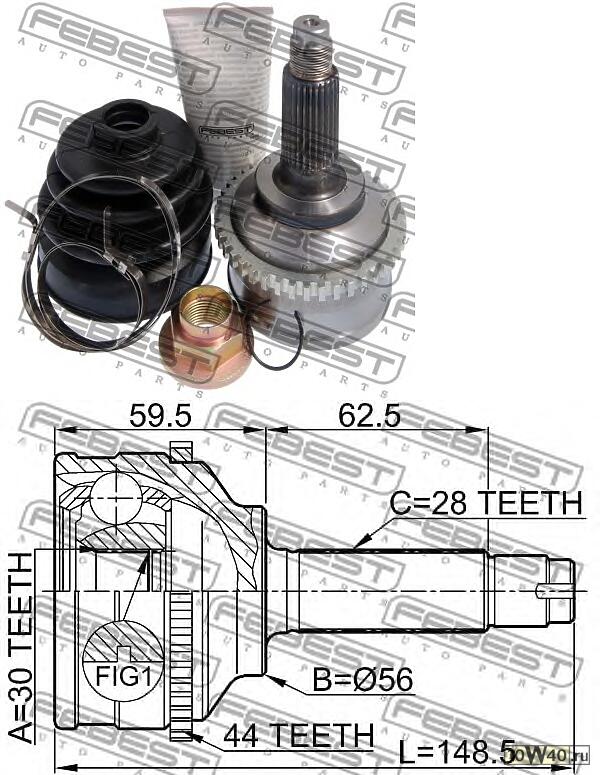 шрус наружный 30x56x28 (mazda 626 gf 1997-2002) febest