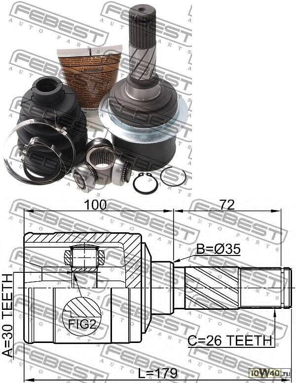 Шрус внутренний задний 20x35x23 (mazda cx-7 er 2006-)